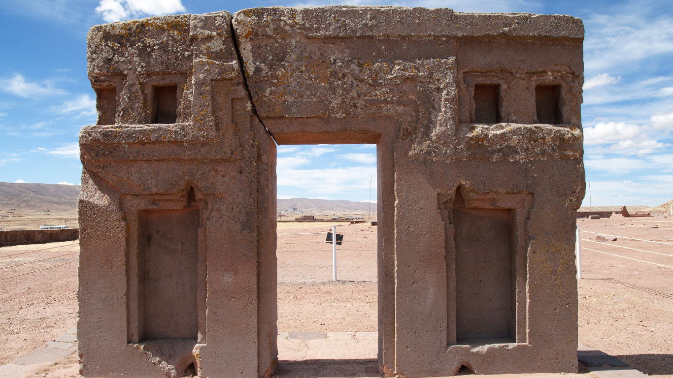 Die Ruinenstätte Tiahuanaco in Bolivien